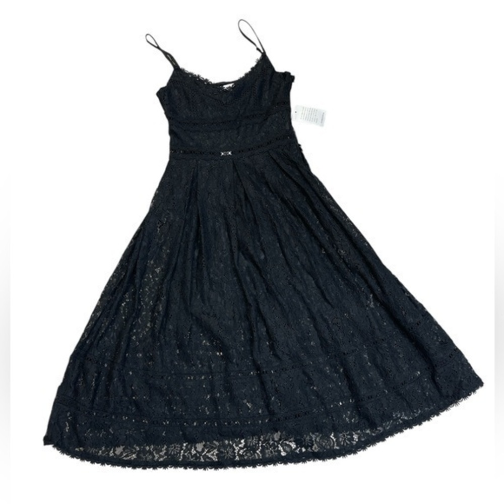 NSR Black Lace Midi Dress